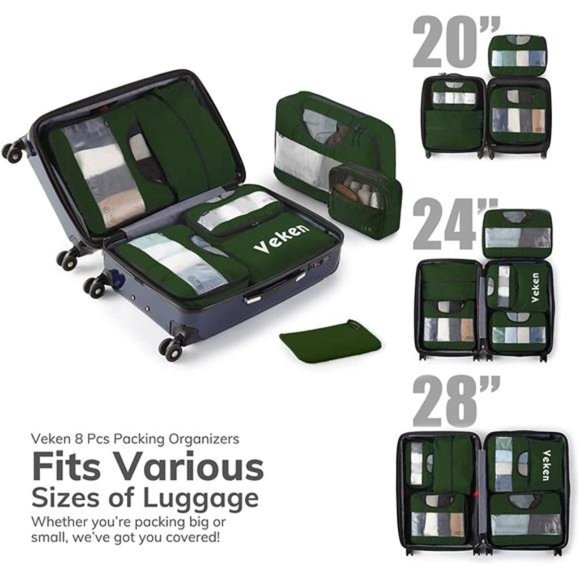 6 Pc Set Packing Cubes Luggage Packing Organizers for Travel Accessories - Picture 4 of 7